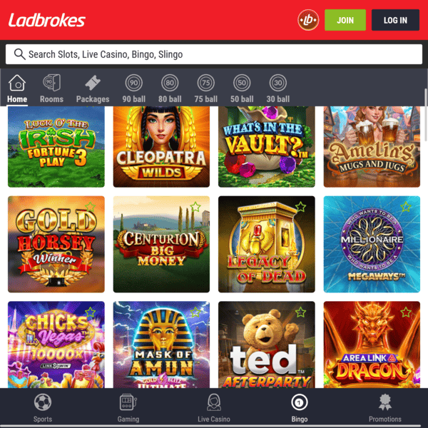 Ladbrokes Casino Bingo Games