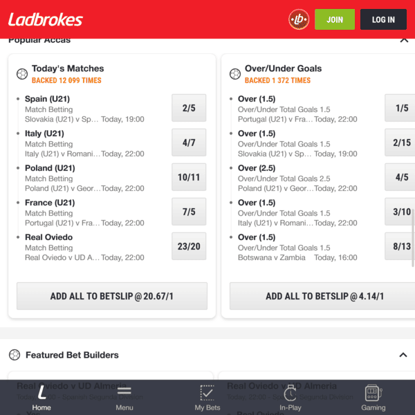 Ladbrokes Casino Football Betting