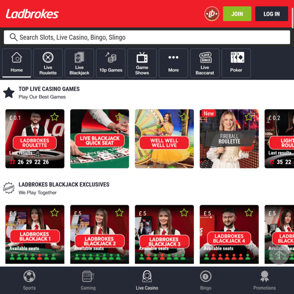 Ladbrokes Casino Live Casino